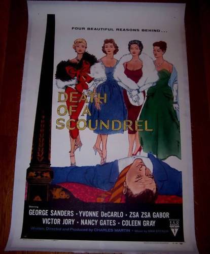 Death Of A Scoundrel - Sanders & Zsa Zsa (1956) US One Sheet Movie Poster LB