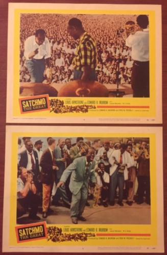 Satchmo The Great - 1957 Lobby Card Set Of 2 Posters - Amazing Jazz!